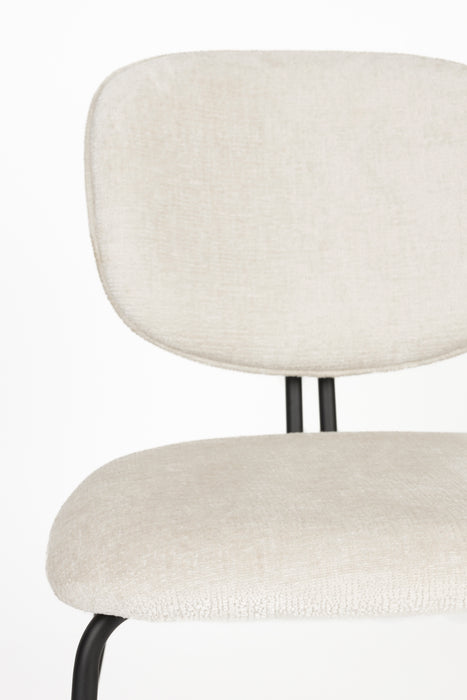 Eetkamerstoel Bouton Off-white Polyester Wit 59x50 cm-Fauteuils-Creating Home