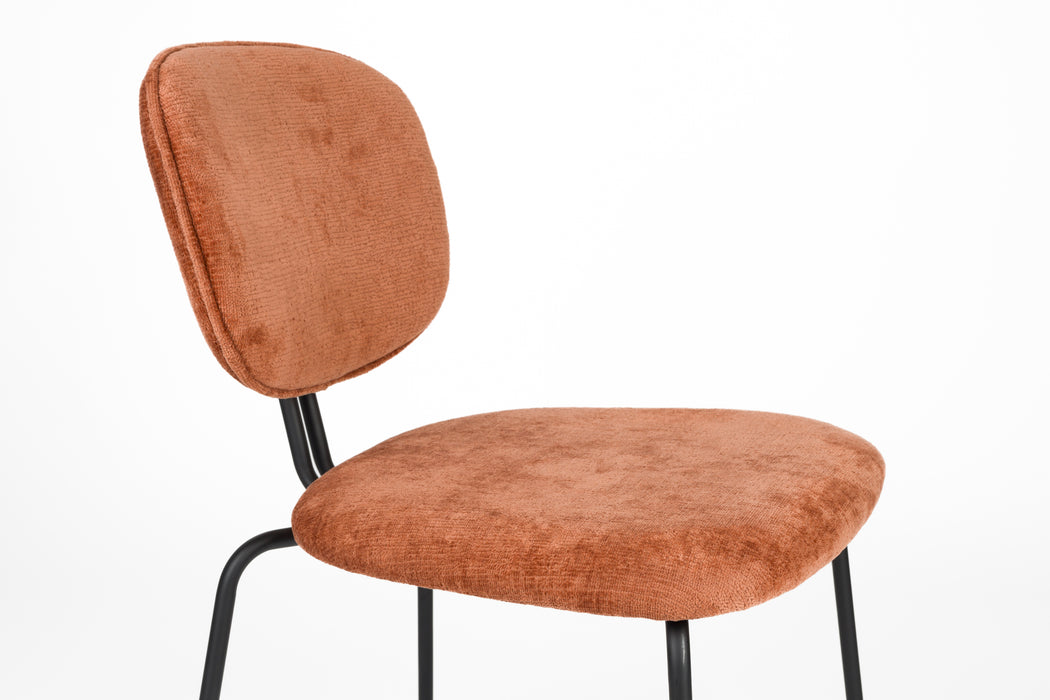 Eetkamerstoel Bouton Polyester Terracotta 59x50 cm-Eetkamerstoelen-Creating Home