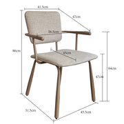 Eetkamerstoel Brix Eetkamerstoel Beige 56 cm Stof, gecoat s 31440-Eetkamerstoelen-Livingfurn