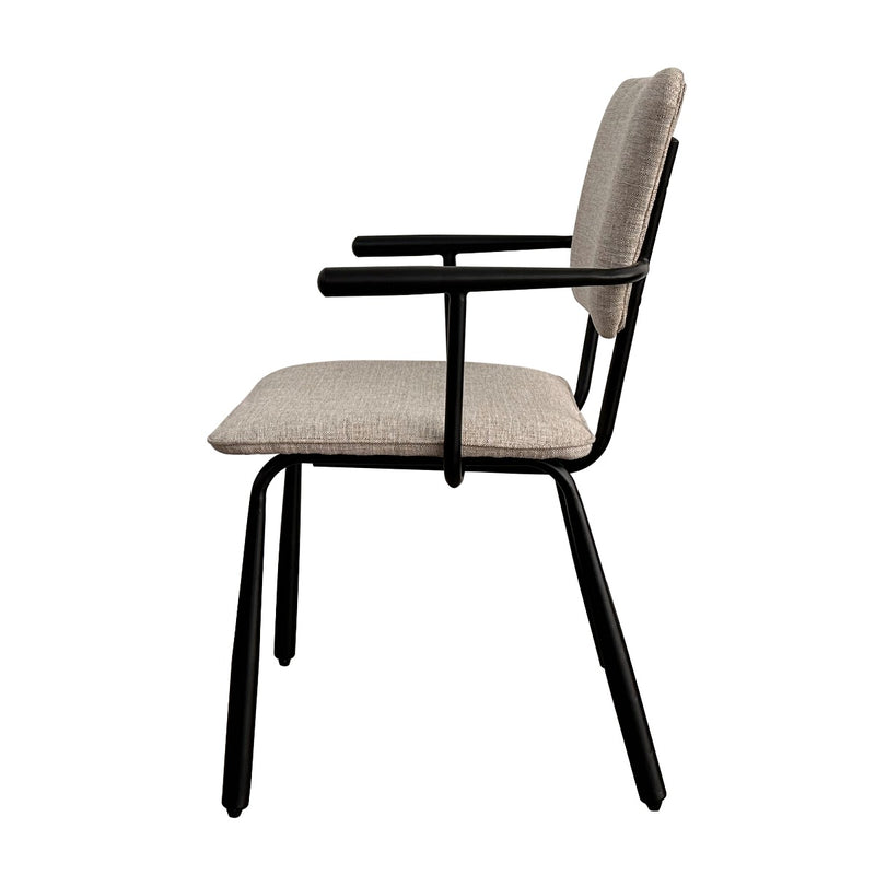 Eetkamerstoel Brix Eetkamerstoel Beige 56 cm Stof, gecoat s 31441-Eetkamerstoelen-Livingfurn