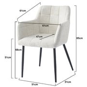 Eetkamerstoel Bronco Beige 61 cm 31205-Eetkamerstoelen-Livingfurn