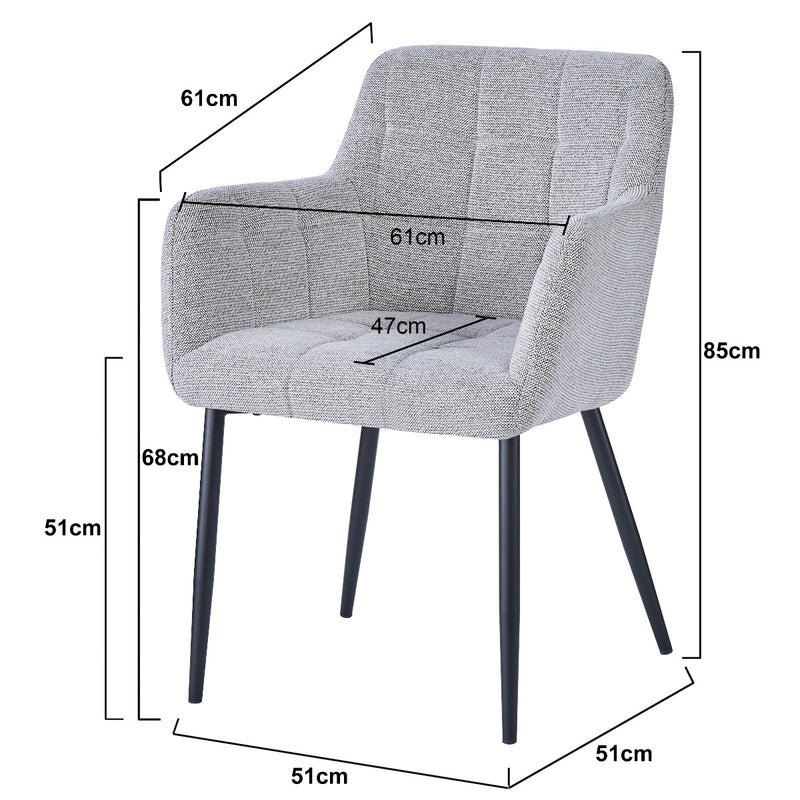 Eetkamerstoel Bronco Beige 61 cm 31205-Eetkamerstoelen-Livingfurn