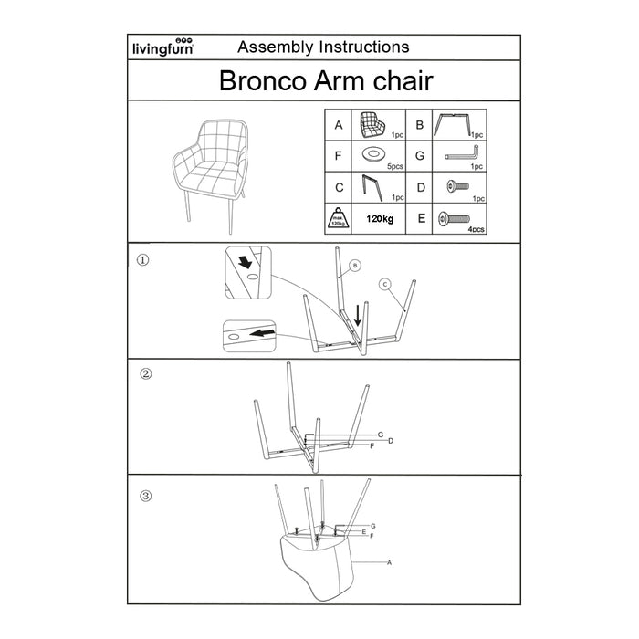 Eetkamerstoel Bronco Beige 61 cm-Eetkamerstoelen-Livingfurn