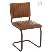Eetkamerstoel Bruin Leer 45 cm 45x52x88 cm-Eetkamerstoelen-J-Line