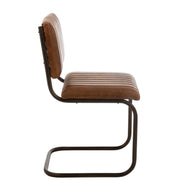Eetkamerstoel Bruin Leer 45 cm 45x52x88 cm-Eetkamerstoelen-J-Line