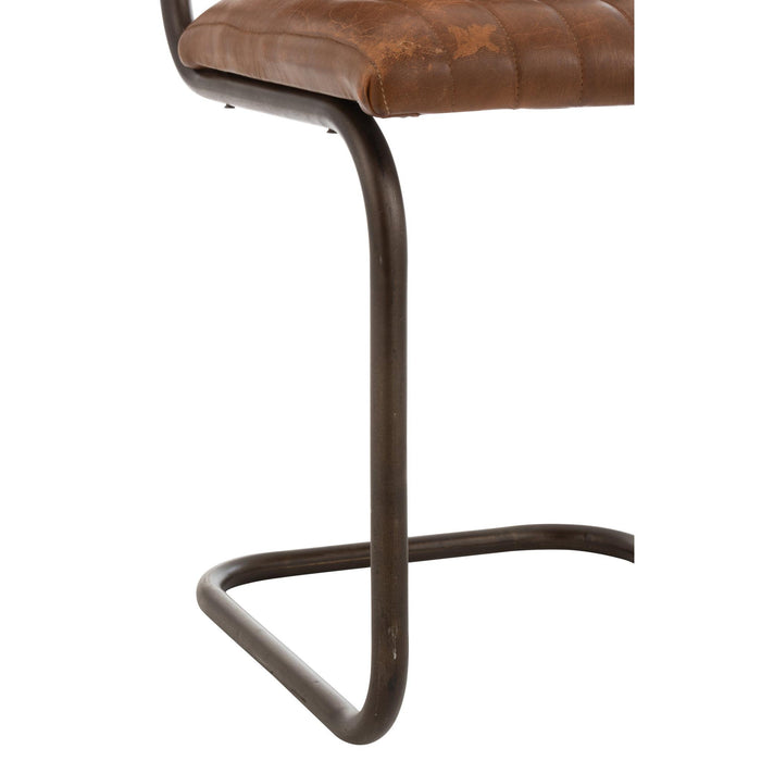 Eetkamerstoel Bruin Leer 45 cm-Eetkamerstoelen-J-Line