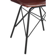 Eetkamerstoel Bruin Leer 49 cm 49x46x79 cm-Eetkamerstoelen-J-Line