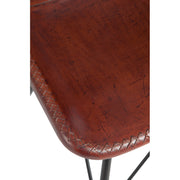 Eetkamerstoel Bruin Leer 49 cm 49x46x79 cm-Eetkamerstoelen-J-Line