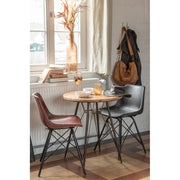 Eetkamerstoel Bruin Leer 49 cm 49x46x79 cm-Eetkamerstoelen-J-Line