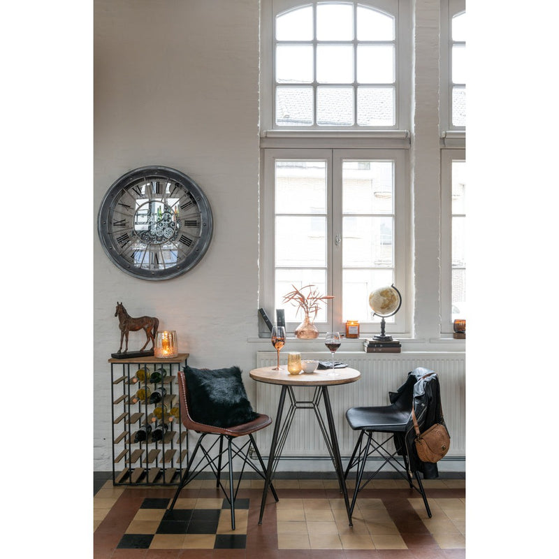 Eetkamerstoel Bruin Leer 49 cm 49x46x79 cm-Eetkamerstoelen-J-Line
