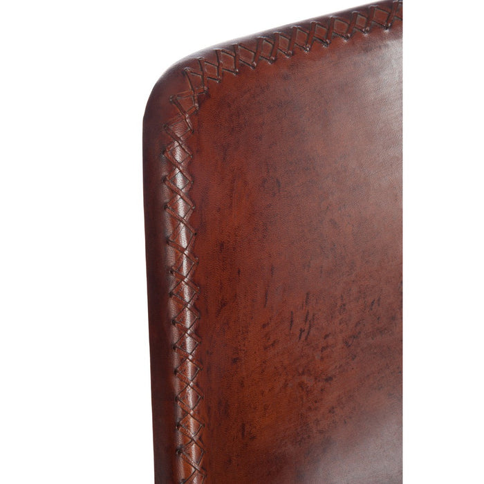 Eetkamerstoel Bruin Leer 49 cm-Eetkamerstoelen-J-Line