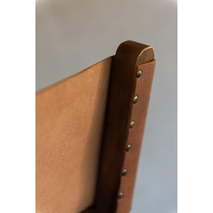 Eetkamerstoel Bruin Leer 56 cm 56x53x88 cm-Eetkamerstoelen-J-Line
