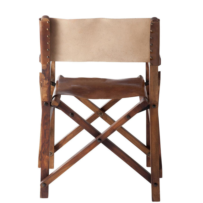 Eetkamerstoel Bruin Leer 56 cm 56x53x88 cm-Eetkamerstoelen-J-Line