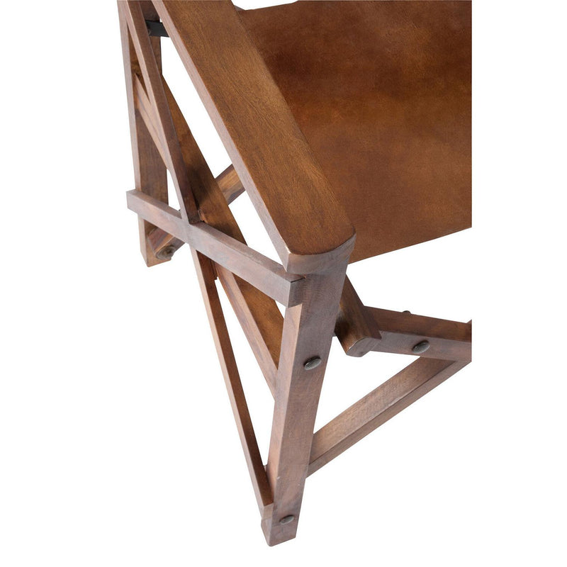 Eetkamerstoel Bruin Leer 56 cm 56x53x88 cm-Eetkamerstoelen-J-Line