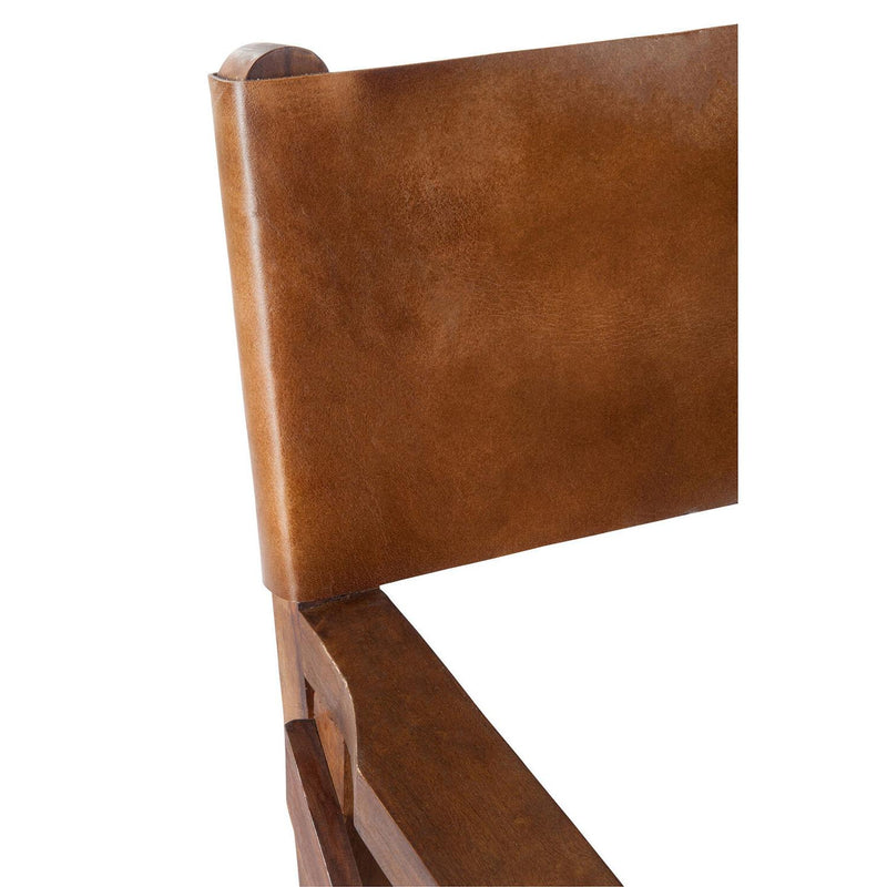 Eetkamerstoel Bruin Leer 56 cm 56x53x88 cm-Eetkamerstoelen-J-Line