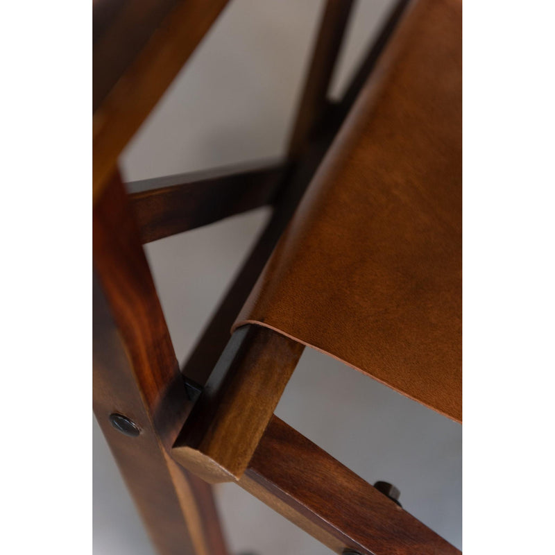 Eetkamerstoel Bruin Leer 56 cm 56x53x88 cm-Eetkamerstoelen-J-Line