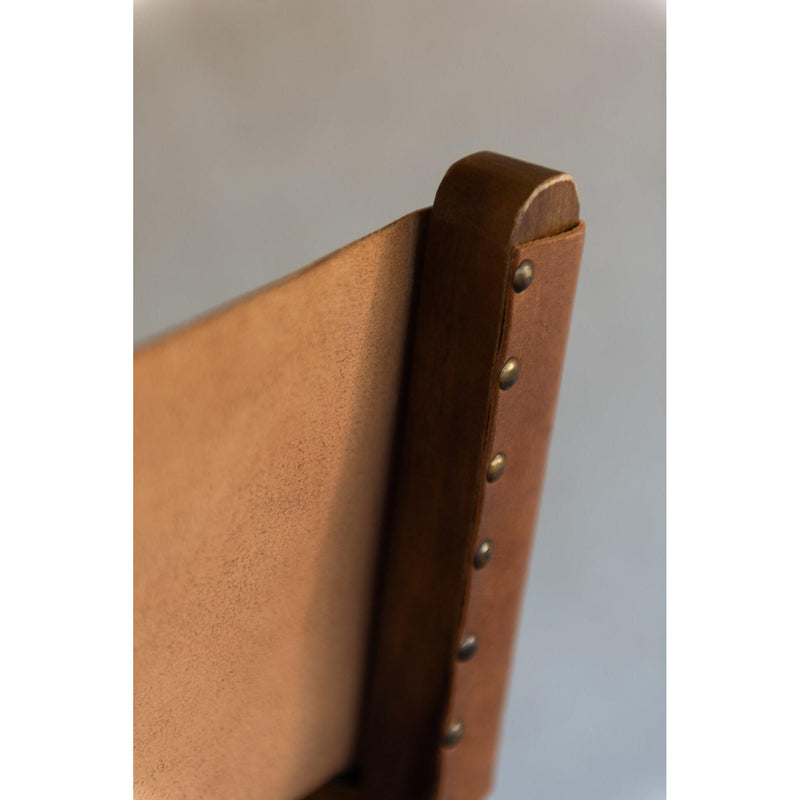Eetkamerstoel Bruin Leer 56 cm 56x53x88 cm-Eetkamerstoelen-J-Line