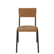 Eetkamerstoel Bruin Metaal 43 cm 43x52x82 cm-Eetkamerstoelen-J-Line