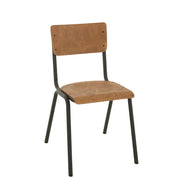 Eetkamerstoel Bruin Metaal 43 cm 43x52x82 cm-Eetkamerstoelen-J-Line