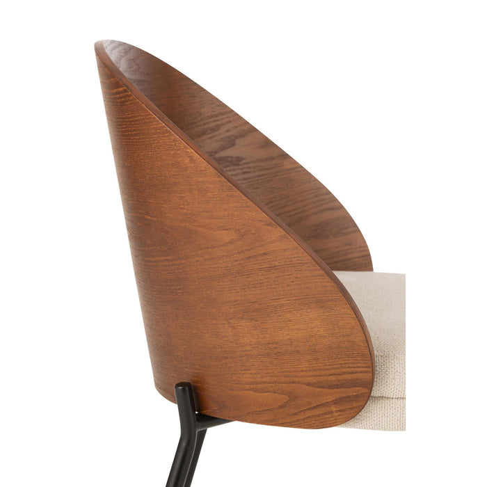 Eetkamerstoel Bruin Polyester 54 cm-Eetkamerstoelen-J-Line