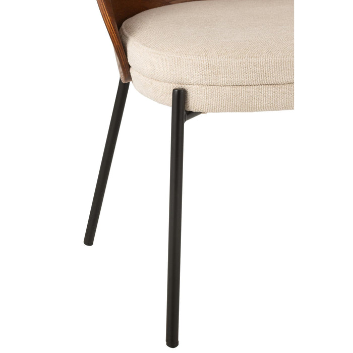 Eetkamerstoel Bruin Polyester 54 cm-Eetkamerstoelen-J-Line