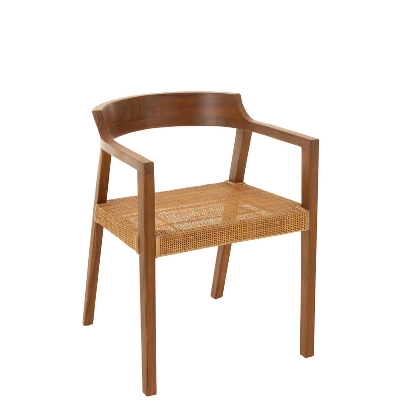 Eetkamerstoel Bruin Teakhout Vierkant 55 cm 55x55x71 cm-Eetkamerstoelen-J-Line