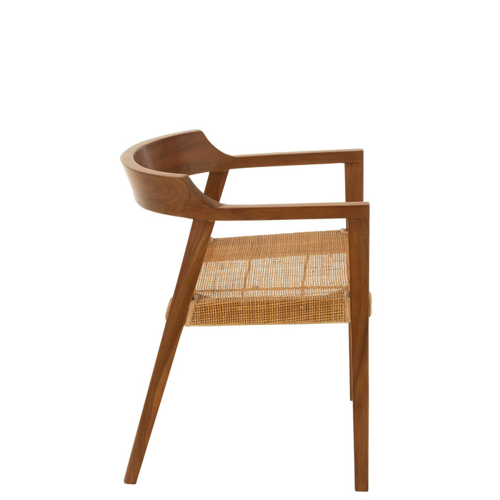 Eetkamerstoel Bruin Teakhout Vierkant 55 cm-Eetkamerstoelen-J-Line