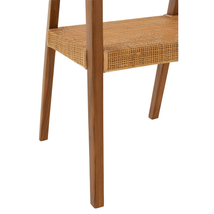 Eetkamerstoel Bruin Teakhout Vierkant 55 cm-Eetkamerstoelen-J-Line