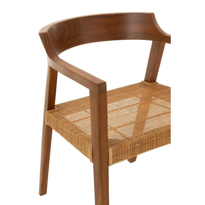 Eetkamerstoel Bruin Teakhout Vierkant 55 cm-Eetkamerstoelen-J-Line