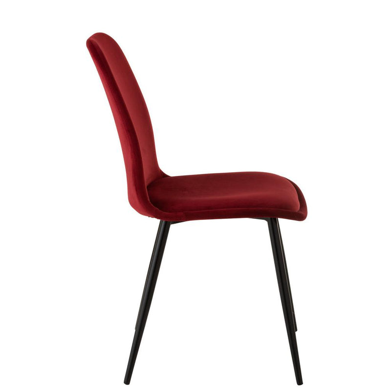 Eetkamerstoel Burgundy Stof 44 cm 44.5x46.5x86 cm-Eetkamerstoelen-J-Line