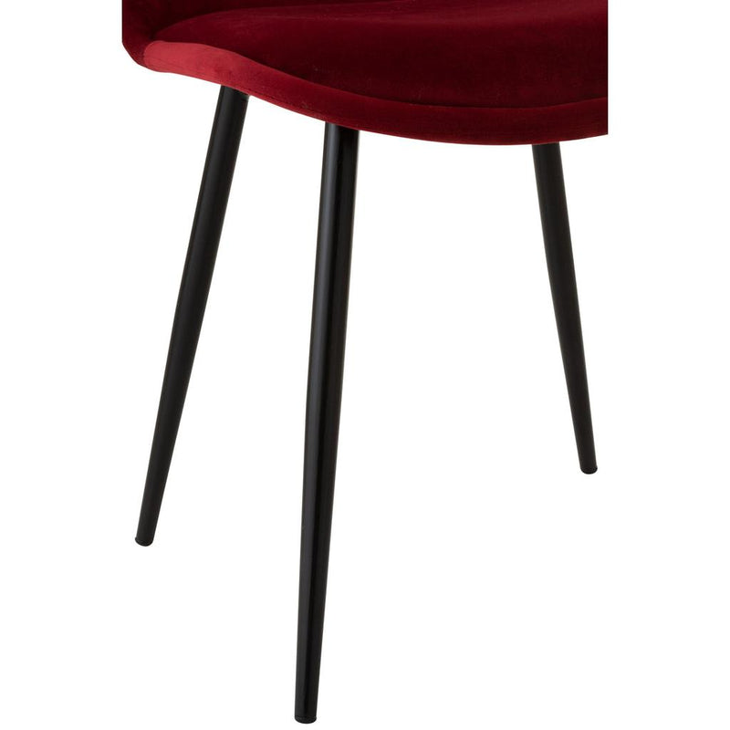 Eetkamerstoel Burgundy Stof 44 cm 44.5x46.5x86 cm-Eetkamerstoelen-J-Line