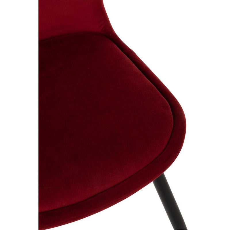 Eetkamerstoel Burgundy Stof 44 cm 44.5x46.5x86 cm-Eetkamerstoelen-J-Line