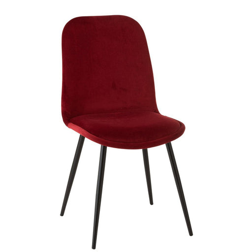 Eetkamerstoel Burgundy Stof 44 cm 44.5x46.5x86 cm-Eetkamerstoelen-J-Line