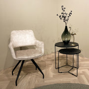 Eetkamerstoel Capp Beige Fluweel Draaibaar 61 cm 61x61x88 cm-Eetkamerstoelen-Livingfurn