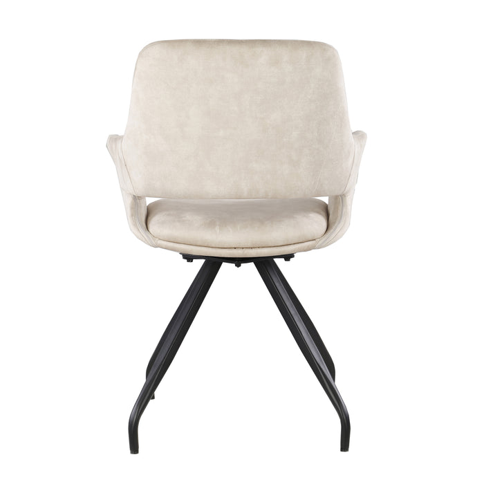 Eetkamerstoel Capp Beige Fluweel Draaibaar 61 cm-Eetkamerstoelen-Livingfurn