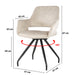 Eetkamerstoel Capp Beige Fluweel Draaibaar 61 cm-Eetkamerstoelen-Livingfurn