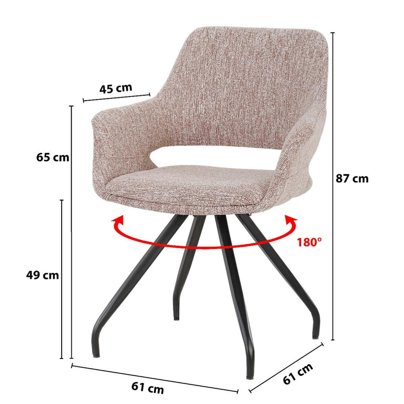 Eetkamerstoel Capp Blossom Roze Draaibaar 61 cm 61x61x88 cm-Eetkamerstoelen-Livingfurn