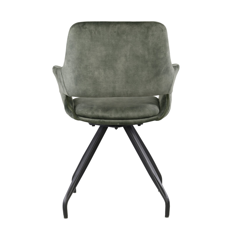 Eetkamerstoel Capp Olijfgroen Fluweel Draaibaar 61 cm-Eetkamerstoelen-Livingfurn
