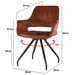 Eetkamerstoel Capp Roestbruin Fluweel Draaibaar 61 cm 61x61x88 cm-Eetkamerstoelen-Livingfurn