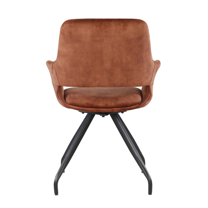 Eetkamerstoel Capp Roestbruin Fluweel Draaibaar 61 cm-Eetkamerstoelen-Livingfurn