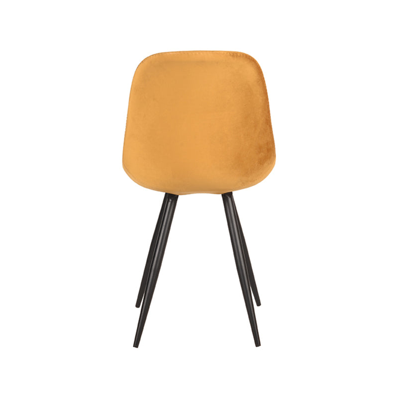 Eetkamerstoel Capri Oker Fluweel 46x56x88 cm-Eetkamerstoelen-LABEL51