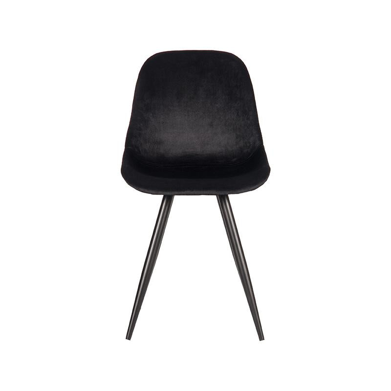 Eetkamerstoel Capri Zwart Fluweel 46x56x88 cm-Eetkamerstoelen-LABEL51