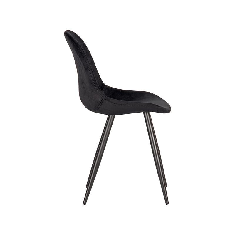 Eetkamerstoel Capri Zwart Fluweel 46x56x88 cm-Eetkamerstoelen-LABEL51