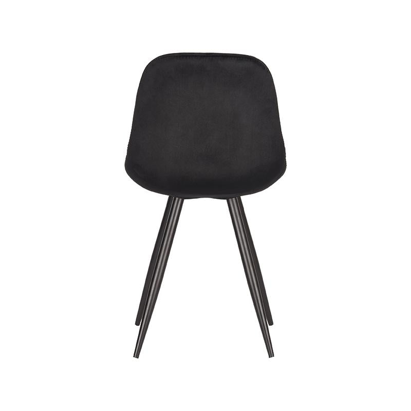 Eetkamerstoel Capri Zwart Fluweel 46x56x88 cm-Eetkamerstoelen-LABEL51