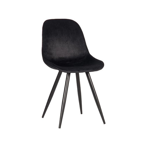 Eetkamerstoel Capri Zwart Fluweel 46x56x88 cm-Eetkamerstoelen-LABEL51