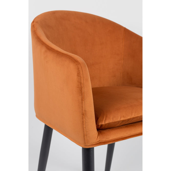 Eetkamerstoel Catelyn Stof Oranje 55.5x57 cm-Eetkamerstoelen-Creating Home