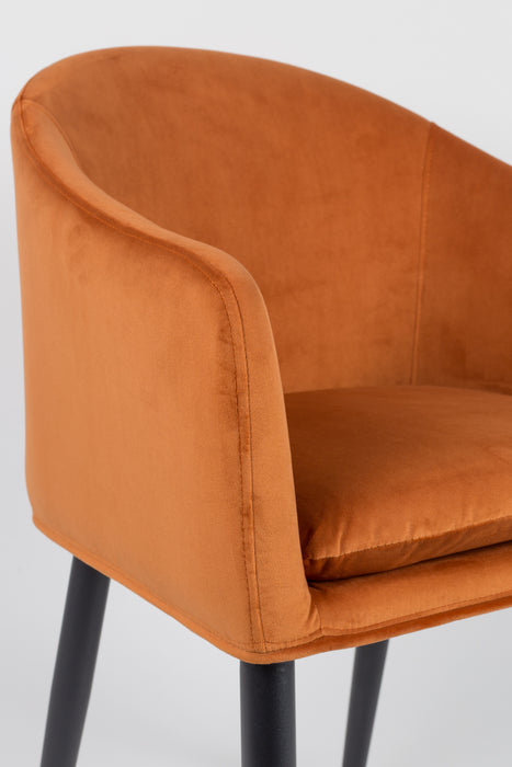 Eetkamerstoel Catelyn Stof Oranje 55.5x57 cm-Eetkamerstoelen-Creating Home