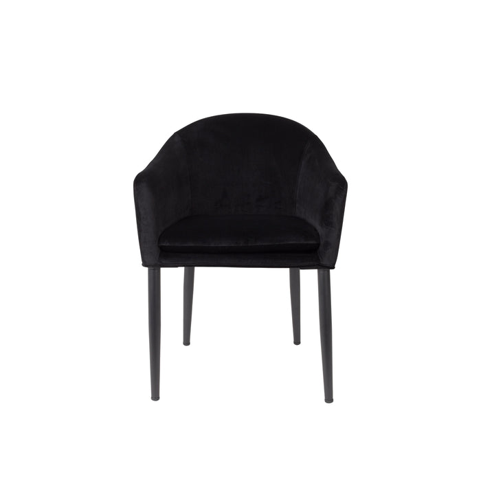 Eetkamerstoel Catelyn Stof Zwart 55.5x57 cm-Eetkamerstoelen-Creating Home