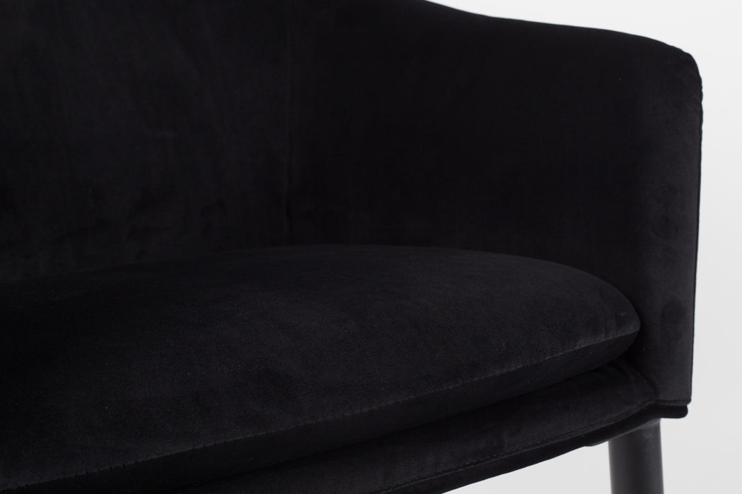 Eetkamerstoel Catelyn Stof Zwart 55.5x57 cm-Eetkamerstoelen-Creating Home
