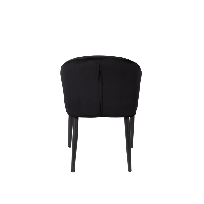 Eetkamerstoel Catelyn Stof Zwart 55.5x57 cm-Eetkamerstoelen-Creating Home